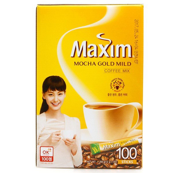 画像1:  【Maxim】 モカゴールドコーヒーミックス 100本(黄)/韓国コーヒー  (1)